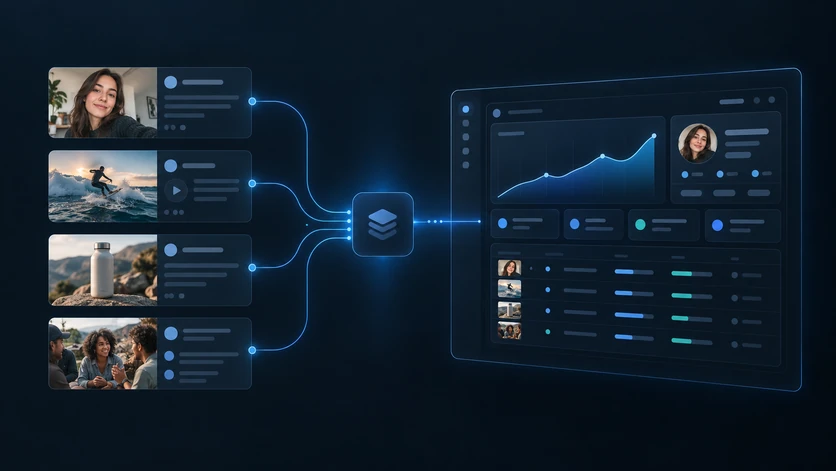 Social content flowing through TRMesh into a product analytics workspace